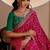 Pink color smart art silk saree with embroidered work and table printed bandhej traditonal saree