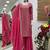 Rani pink fox georgette embroidered kurta palazzo set with dupatta