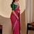 Pink color smart art silk saree with embroidered work and table printed bandhej traditonal saree