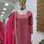 Rani pink fox georgette embroidered kurta palazzo set with dupatta
