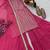 Rani pink fox georgette embroidered kurta palazzo set with dupatta