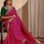 Pink color smart art silk saree with embroidered work and table printed bandhej traditonal saree