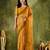 Yellow color chiffon fabric designer printed ready to wear ethnic party saree