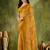 Yellow color chiffon fabric designer printed ready to wear ethnic party saree