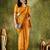 Yellow color chiffon fabric designer printed ready to wear ethnic party saree
