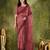 Brown color chiffon fabric designer printed ready to wear ethnic party saree