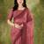 Brown color chiffon fabric designer printed ready to wear ethnic party saree
