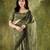 Mahendi color chiffon fabric designer printed ready to wear ethnic party saree