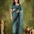Rama color chiffon fabric designer printed ready to wear ethnic party saree