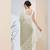 Pista color chiffon fabric designer printed ready to wear ethnic party saree