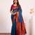 Teal color tissue silk ethnic partywear paithani pallu designer saree