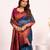 Teal color tissue silk ethnic partywear paithani pallu designer saree