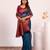 Teal color tissue silk ethnic partywear paithani pallu designer saree