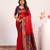 Red color tissue silk ethnic partywear paithani pallu designer saree