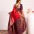 Red color tissue silk ethnic partywear paithani pallu designer saree
