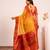 Yellow color tissue silk ethnic partywear paithani pallu designer saree