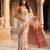 Rust color smart and ethnic linen silk floral printed saree