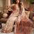 Rust color smart and ethnic linen silk floral printed saree