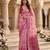Pink color smart and ethnic linen silk floral printed saree