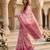 Pink color smart and ethnic linen silk floral printed saree