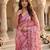 Pink color smart and ethnic linen silk floral printed saree