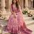 Pink color smart and ethnic linen silk floral printed saree