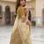 Yellow color smart and ethnic linen silk floral printed saree