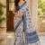 Blue color smart and ethnic linen silk floral printed saree