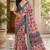 Peach color smart and ethnic linen silk floral printed saree