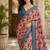 Peach color smart and ethnic linen silk floral printed saree
