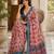Peach color smart and ethnic linen silk floral printed saree