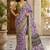 Lavender color smart and ethnic linen silk floral printed saree