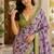 Lavender color smart and ethnic linen silk floral printed saree