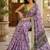 Lavender color smart and ethnic linen silk floral printed saree