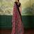Maroon color beautiful chinon silk saree with smart print designer and mirror work