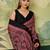 Maroon color beautiful chinon silk saree with smart print designer and mirror work