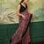 Maroon color beautiful chinon silk saree with smart print designer and mirror work