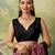 Maroon color beautiful chinon silk saree with smart print designer and mirror work