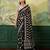 Black color beautiful chinon silk saree with smart print designer and mirror work