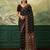 Black color beautiful chinon silk saree with smart print designer and mirror work