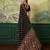 Black color beautiful chinon silk saree with smart print designer and mirror work