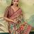 Multicolor elegant crepe silk saree with designer print design and trendy mirror work