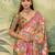 Multicolor elegant crepe silk saree with designer print design and trendy mirror work