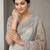 Grey color cotton silk woven designer ethnic partywear saree