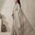 Off white color cotton silk woven designer ethnic partywear saree