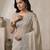 Off white color cotton silk woven designer ethnic partywear saree