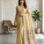 Yellow color cotton silk woven designer ethnic partywear saree