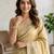 Yellow color cotton silk woven designer ethnic partywear saree