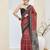 Brown color silk blend fabric designer printed ready to wear saree