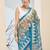 Mahendi color silk blend fabric designer printed ready to wear saree